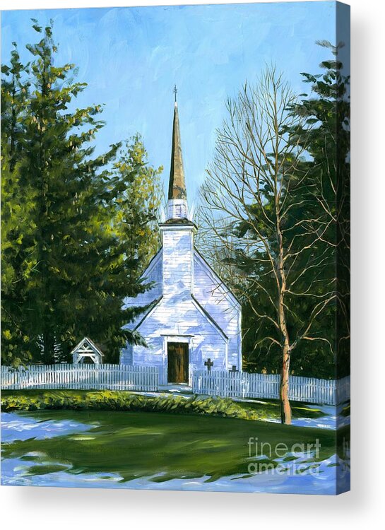 Church Acrylic Print featuring the painting The Chapel of the Mohawks by Michael Swanson