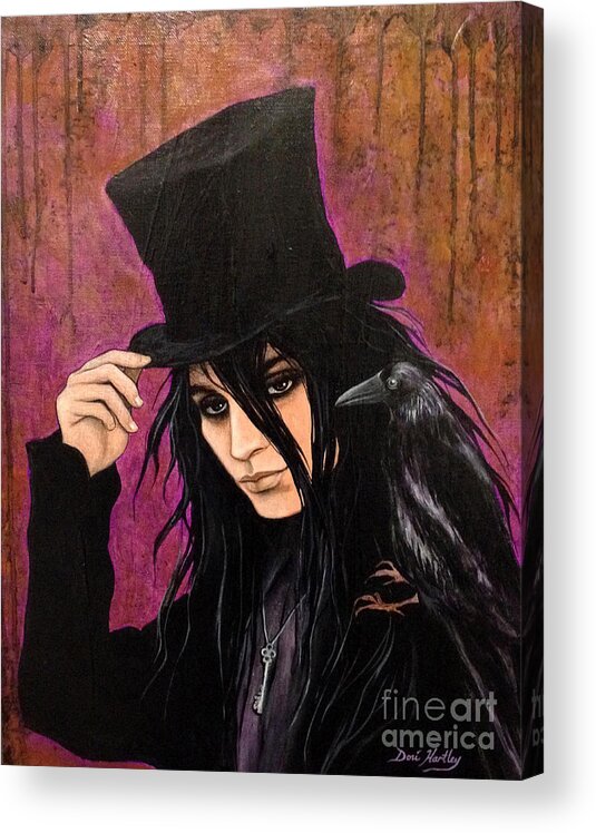 Goth Acrylic Print featuring the painting The Dark Girlfriend by Dori Hartley