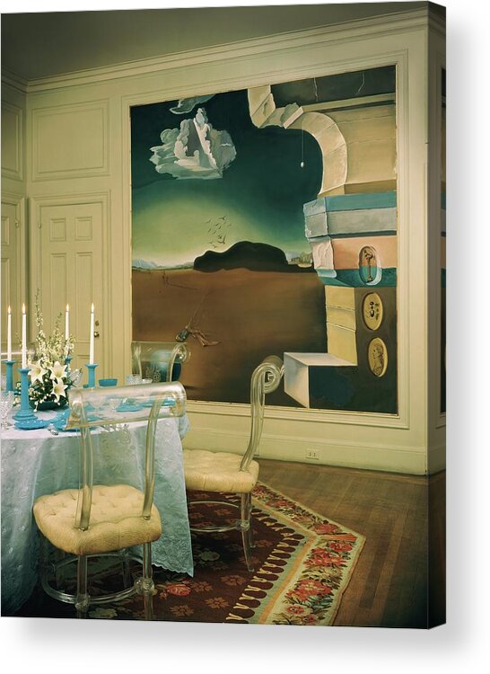 Salvador Dali Acrylic Print featuring the photograph The Dining Room Of Princess Gourielli by Haanel Cassidy