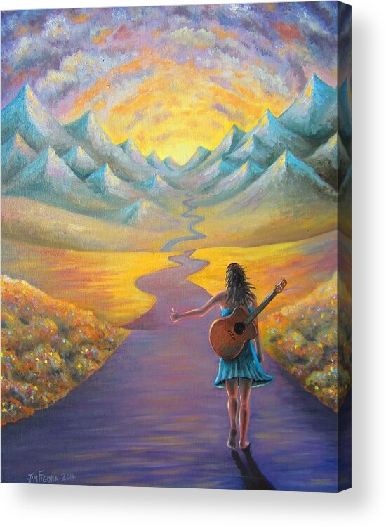 Mountains Acrylic Print featuring the painting The End of The Road by Jim Figora