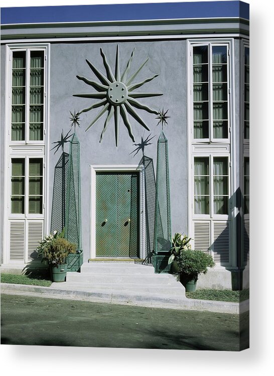 Nobody Acrylic Print featuring the photograph The Facade Of Tony Duquette's House by Shirley C. Burden