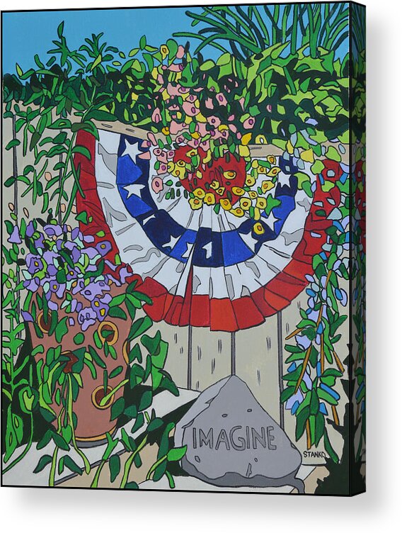 Paintings Acrylic Print featuring the painting The Flowering Forth by Mike Stanko