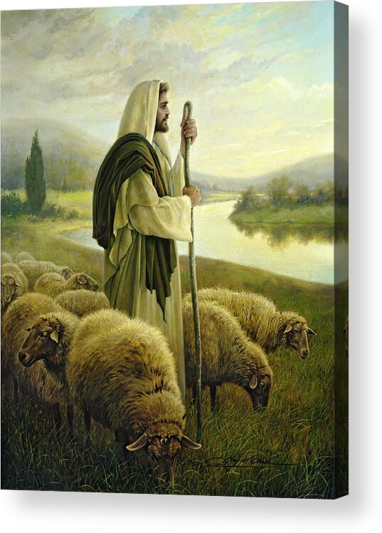 Jesus Acrylic Print featuring the painting The Good Shepherd by Greg Olsen