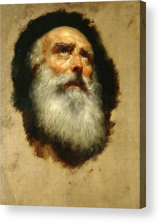 Anton Raphael Mengs Acrylic Print featuring the painting The Head of an Apostle by Anton Raphael Mengs