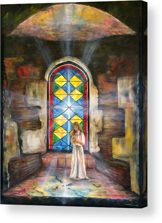 Christian Acrylic Print featuring the painting The Light by Jeanette Sthamann