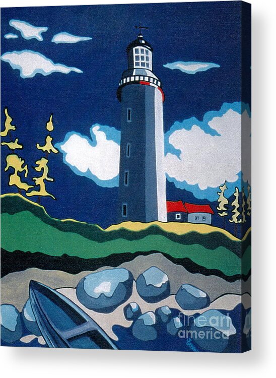 Lighthouse Acrylic Print featuring the painting The Lighthhouse by Joyce Gebauer
