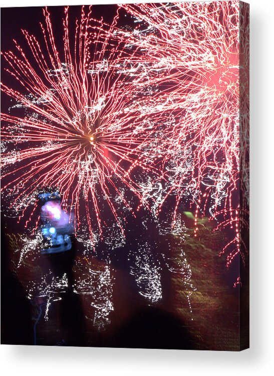 Firework Acrylic Print featuring the photograph The Milky Way Explosion by Tim Leung