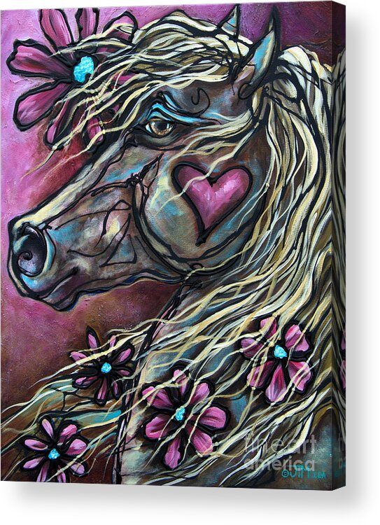 Horse Acrylic Print featuring the painting The Player by Jonelle T McCoy