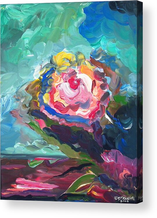 Semi-abstract Acrylic Print featuring the painting The Rose by Ray Khalife