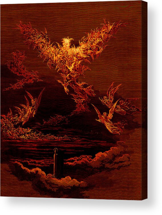 Gustave Dore Acrylic Print featuring the painting The Vision of the Sixth Heaven by Gustave Dore