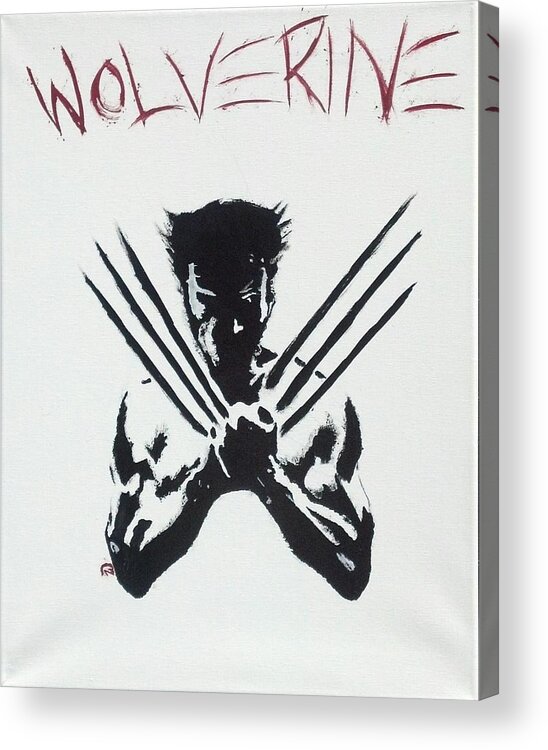 Wolverine Acrylic Print featuring the painting The Wolverine by Troy Woolley