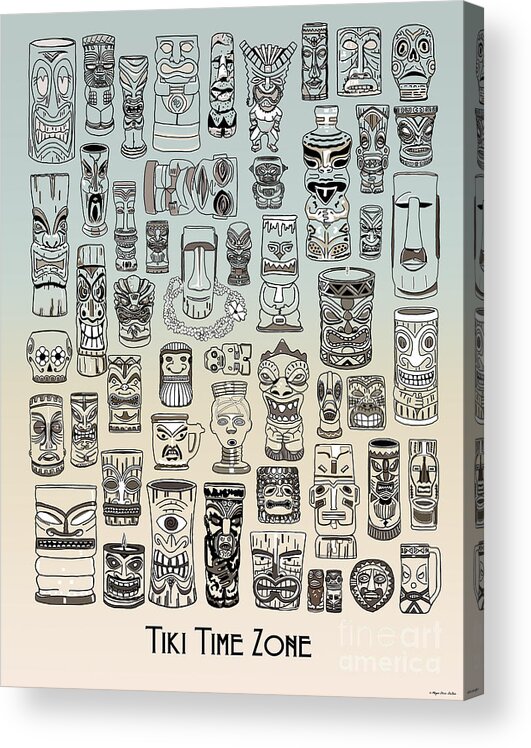Ancient Relic Acrylic Print featuring the digital art Tiki Time Zone by Megan Dirsa-DuBois