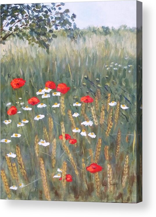Wild Poppies Acrylic Print featuring the painting Touches of Summer by Nigel Radcliffe