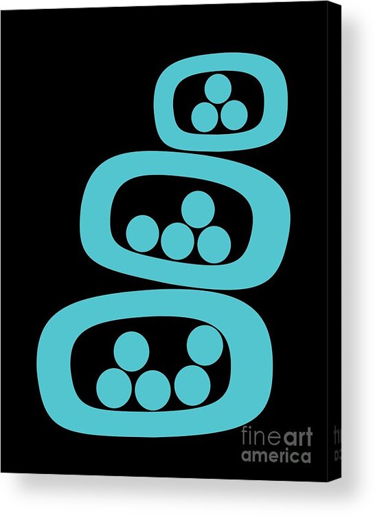 Abstract Acrylic Print featuring the digital art Turquoise Pods by Donna Mibus