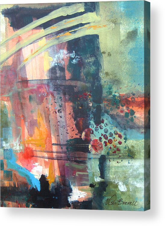 Abstract Acrylic Print featuring the painting Twilight I by Vicki Brevell