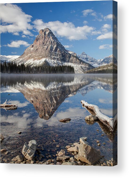 Snow Capped Mountains Acrylic Print featuring the photograph Two Medicine Morning by Jack Bell