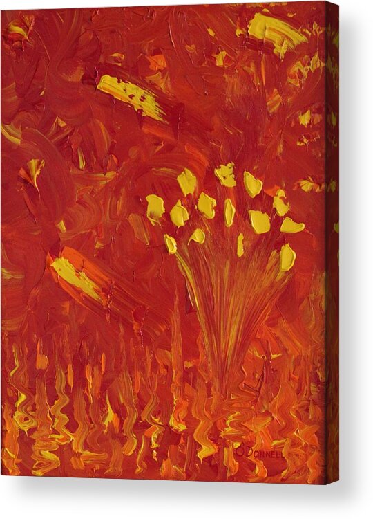 Abstract Acrylic Print featuring the painting Uncertainty by Stephen P ODonnell Sr