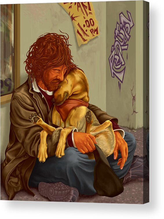 Unconditional Love Acrylic Print featuring the painting Unconditional Love by Hans Neuhart