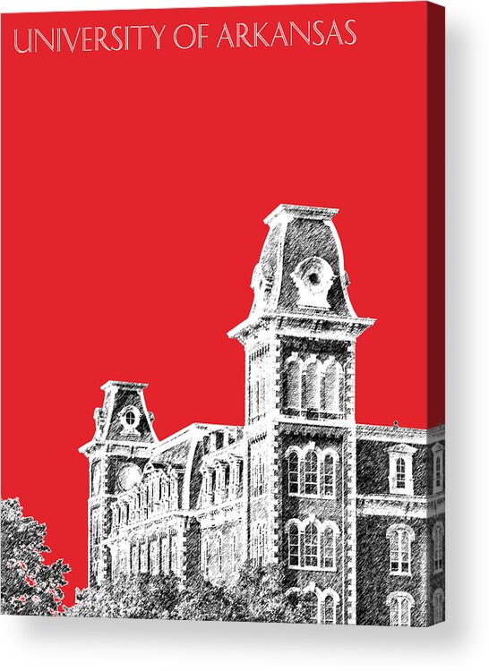 University Acrylic Print featuring the digital art University of Arkansas - Red by DB Artist