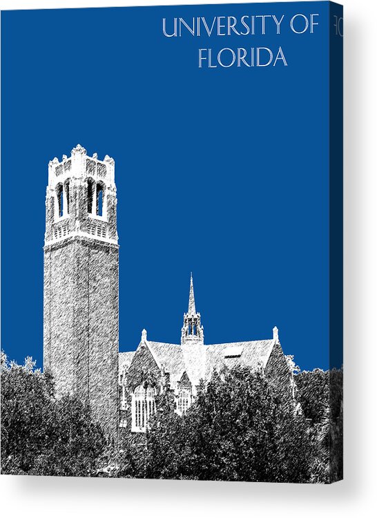 University Acrylic Print featuring the digital art University of Florida - Royal Blue by DB Artist