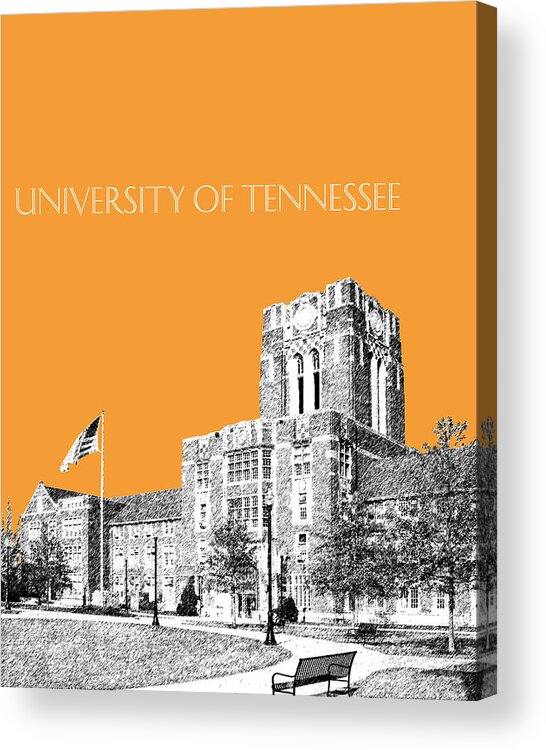 University Acrylic Print featuring the digital art University of Tennessee - Orange by DB Artist