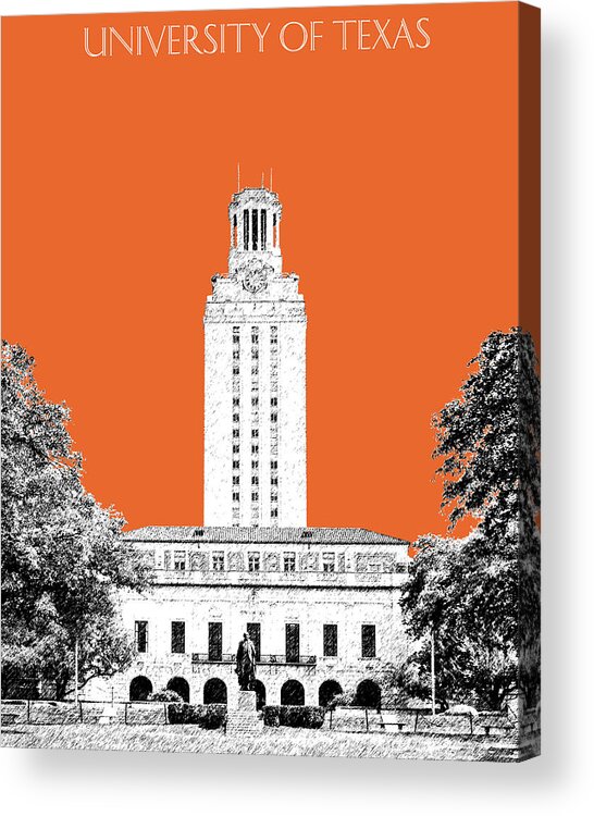 University Acrylic Print featuring the digital art University of Texas - Coral by DB Artist