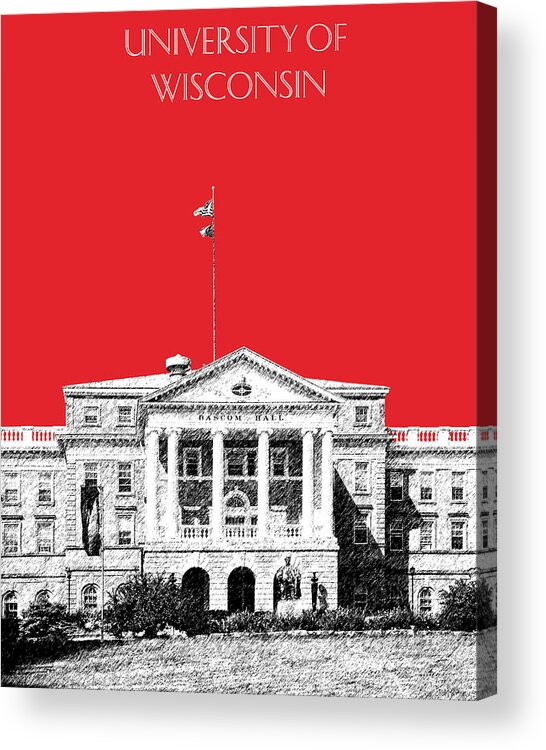 University Acrylic Print featuring the digital art University of Wisconsin - Red by DB Artist