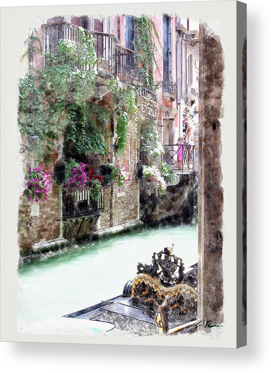 Venice Acrylic Print featuring the painting Venice by Charlie Roman