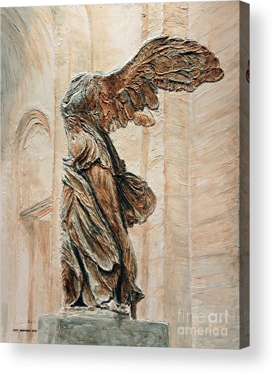 Victory Acrylic Print featuring the painting Victory of Samothrace by Joey Agbayani