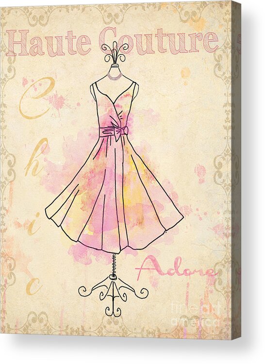 Digital Art Acrylic Print featuring the painting Vintage Fashionista-C by Jean Plout
