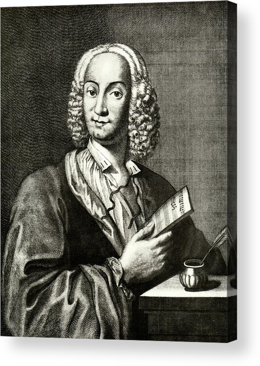 Vivaldi Portrait Acrylic Print featuring the drawing Vivaldi Portrait by English School