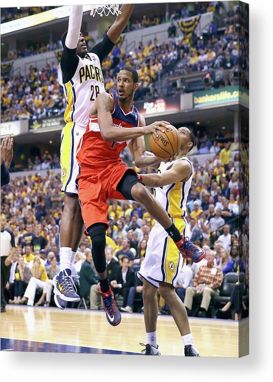 Playoffs Acrylic Print featuring the photograph Washington Wizards V Indiana Pacers - by Andy Lyons