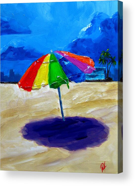 Art Acrylic Print featuring the painting We left the umbrella under the storm by Patricia Awapara