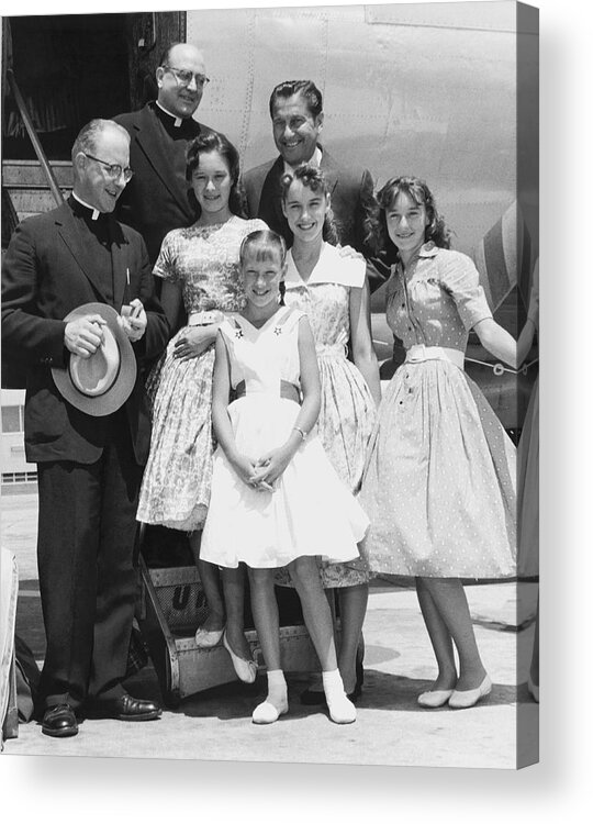 1958 Acrylic Print featuring the photograph Welk And The Lennon Sisters by Underwood Archives