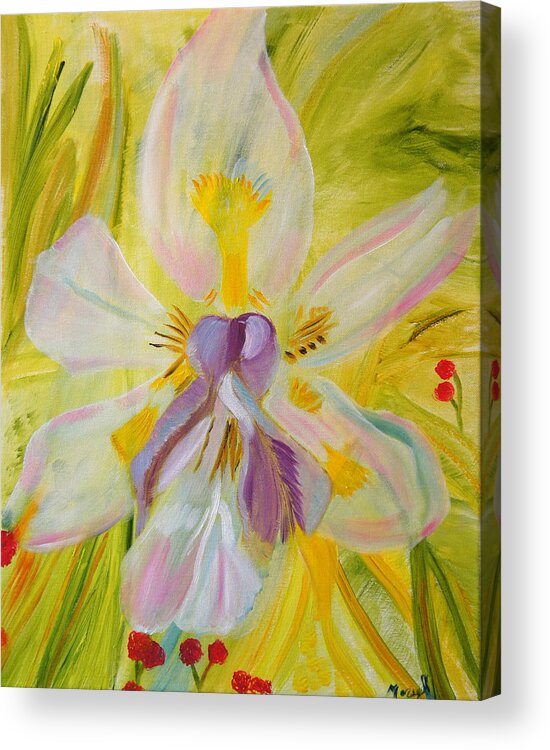 Transparent Flower Acrylic Print featuring the painting Whisper by Meryl Goudey