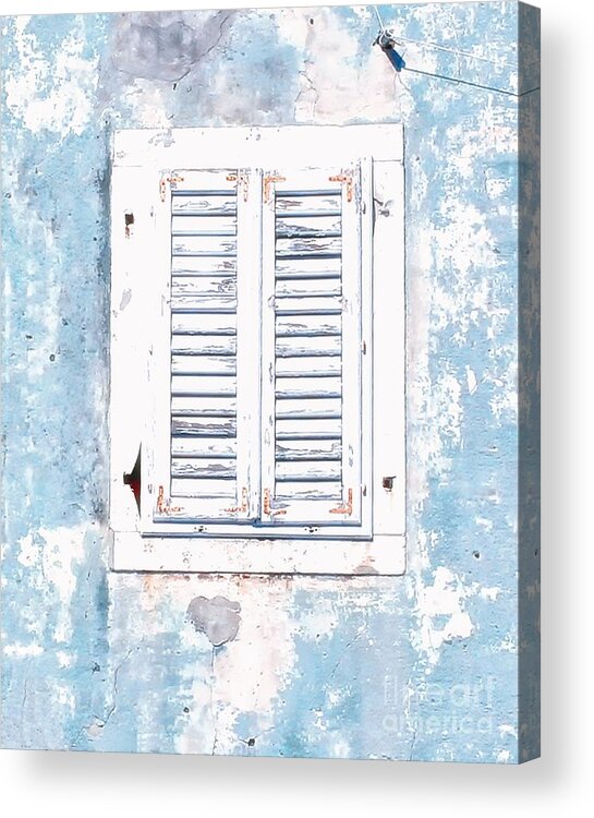 Adriatic Sea Acrylic Print featuring the photograph White and Blue Window by Kate McKenna