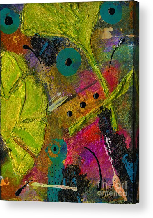 Abstract Mixed Media Acrylic Print featuring the painting Wild Ginkgo I by Angela L Walker