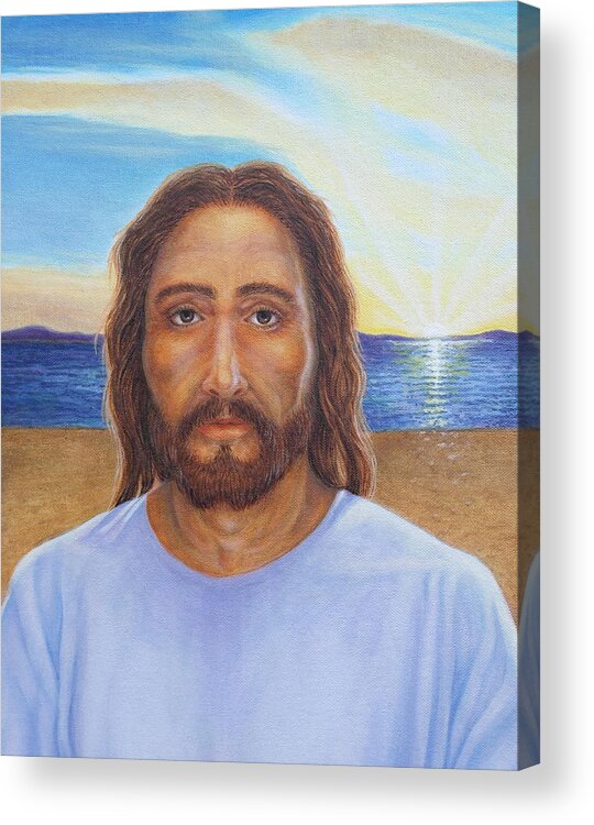Jesus Acrylic Print featuring the painting Will You Follow Me - Jesus by Michele Myers