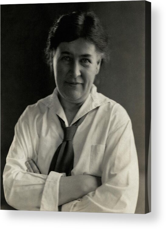 Fashion Acrylic Print featuring the photograph Willa Cather Wearing A Tie by Edward Steichen