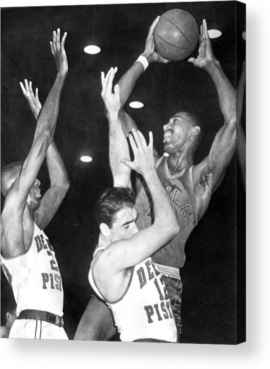 1950s Acrylic Print featuring the photograph Wilt Chamberlain Shoots by Underwood Archives