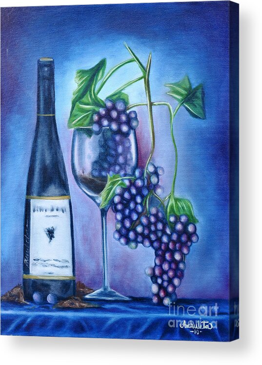 Wine Acrylic Print featuring the painting Wine Dance by Ruben Archuleta - Art Gallery