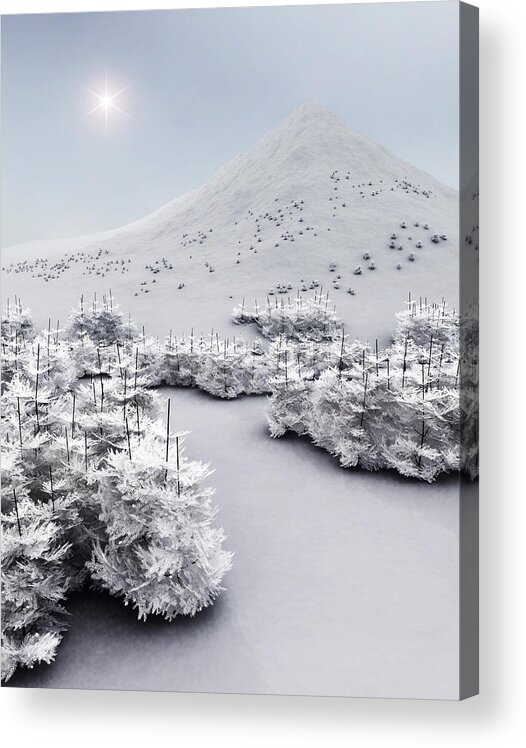 Surreal Acrylic Print featuring the digital art Winter Wonderland by Richard Rizzo