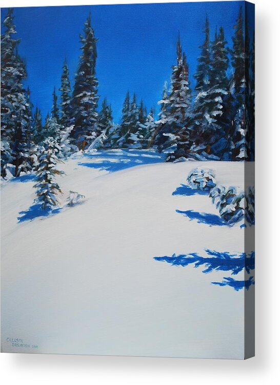 Colorado Acrylic Print featuring the painting Frozen Forest by Celeste Drewien