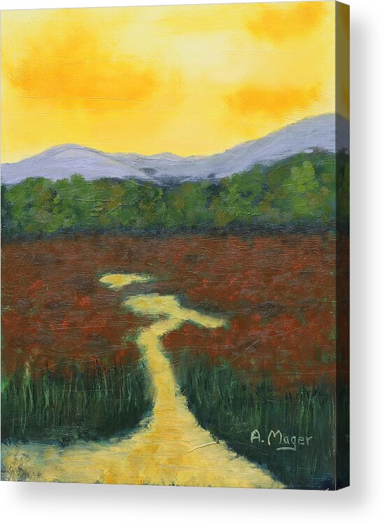 Painting Acrylic Print featuring the painting Yellow Sky by Alan Mager