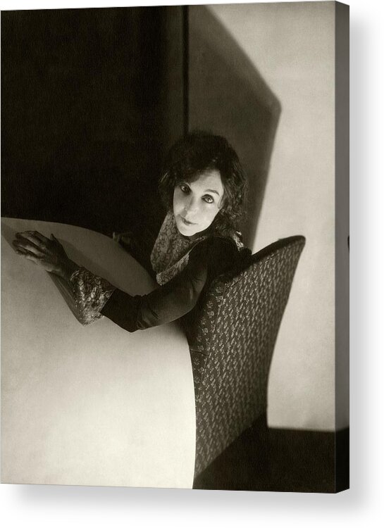 Actress Acrylic Print featuring the photograph Zasu Pitts Sitting On An Armchair by Edward Steichen