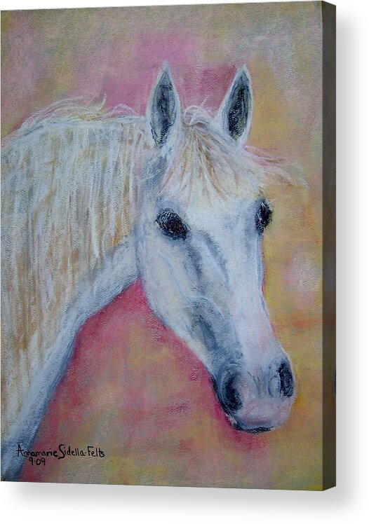 Horse Acrylic Print featuring the painting Boomer #1 by Annamarie Sidella-Felts