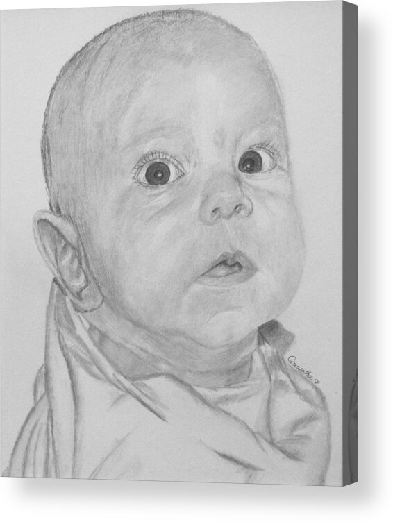 Baby Acrylic Print featuring the drawing Teagan #1 by Quwatha Valentine