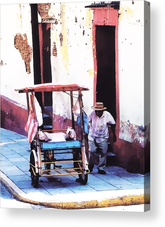 Mexico Acrylic Print featuring the photograph Working Oaxaca #1 by Terry Fiala