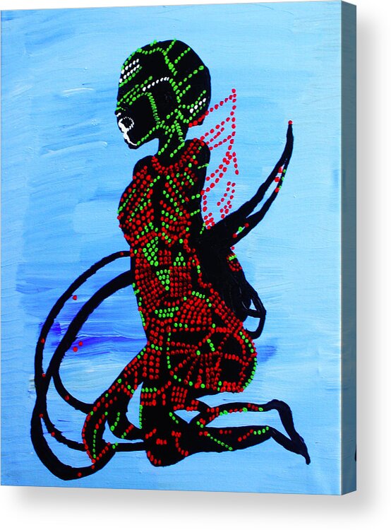 Jesus Acrylic Print featuring the painting Dinka Bride - South Sudan #2 by Gloria Ssali