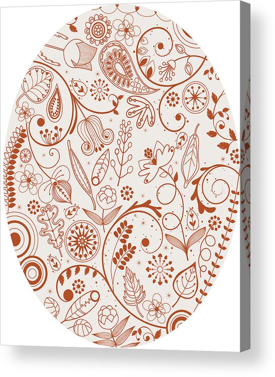Vertical Acrylic Print featuring the digital art Various Plants Patterns #3 by Eastnine Inc.